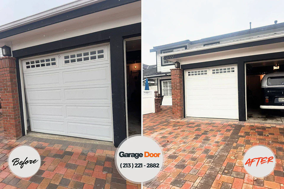 Before and after: garage door repair Highland Lakes, AL